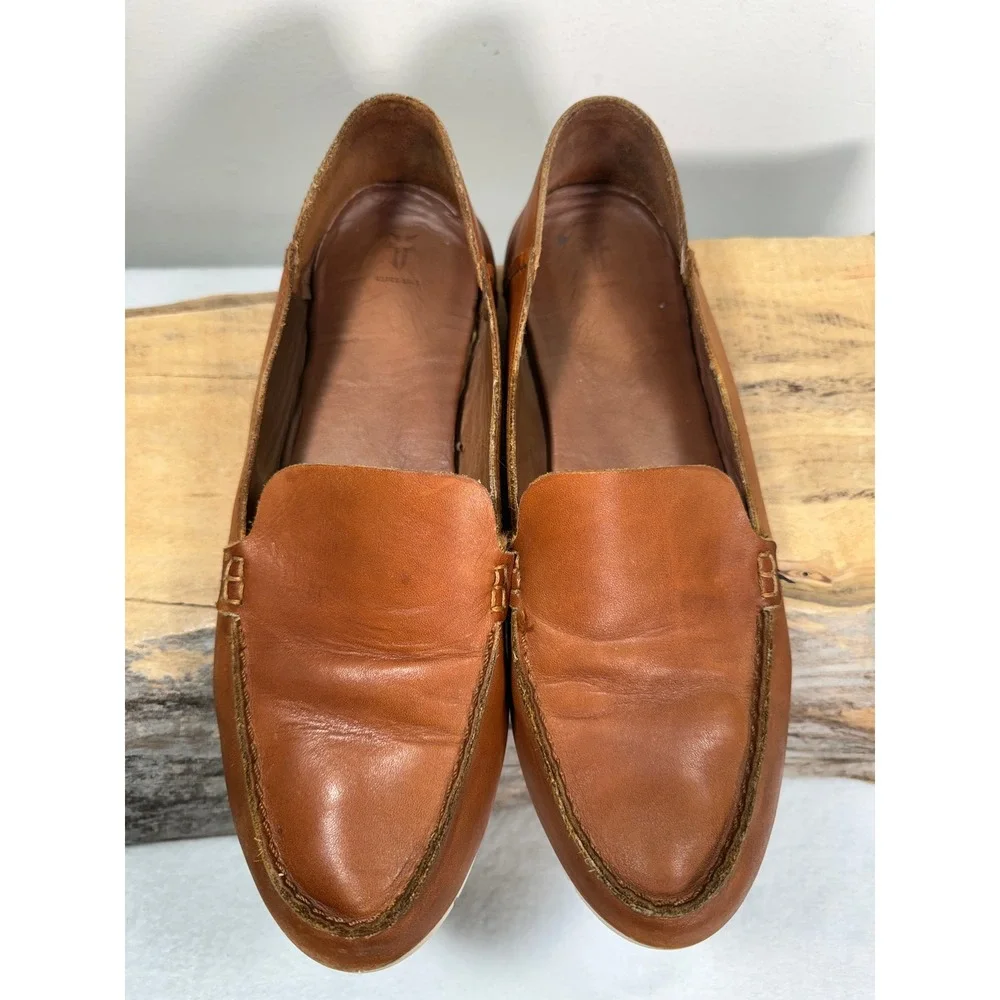 Frye‎ Mens Sedona Venetian Moc Loafers Leather Slip On Shoes Brown 10M Quiet Lux